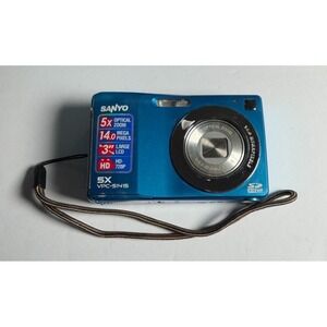 Sanyo 5X Digital Camera VPC-S1415 Blue 14MP Tested Working No SD Card